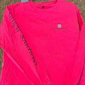 Simply Southern Vibrant Pink Long Sleeve Tee